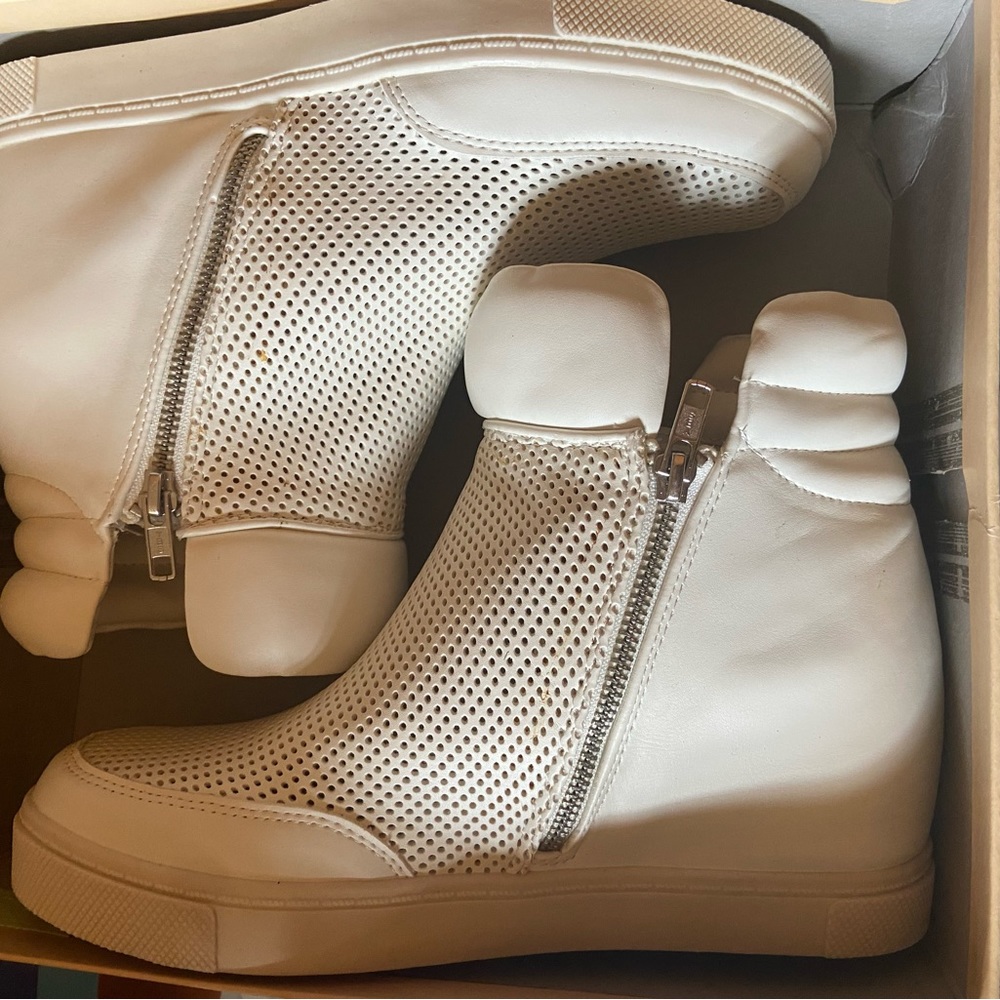 White Sneaker Wedges